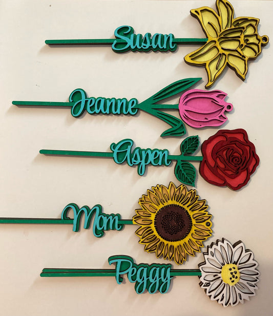 Personalized Wooden Flower